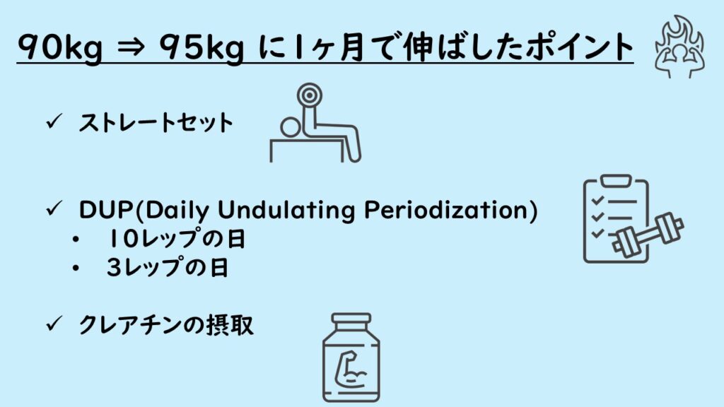 90kgから伸ばしたポイント